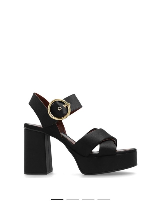 See By Chloe Shoes - $405.81 See By Chloé Black Satin 110mm platform sandals size 38
